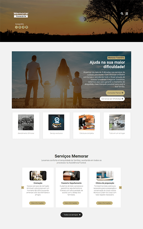 Pagina inicial do site