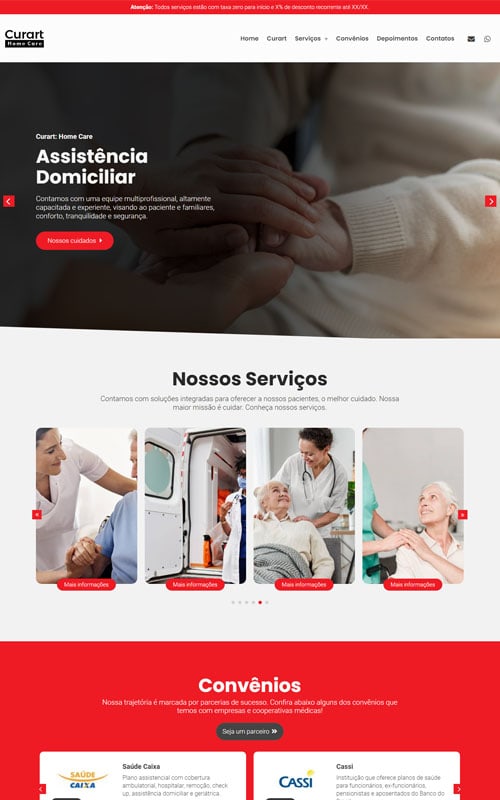 Página inicial do site
