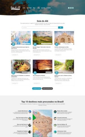 Modelo de site com blog de viagens