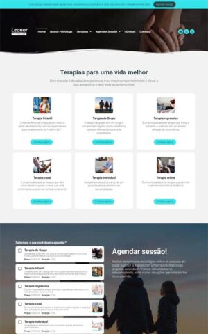 Modelo de site para psicólogos e consultórios de psicoterapia, psicologia ou terapias