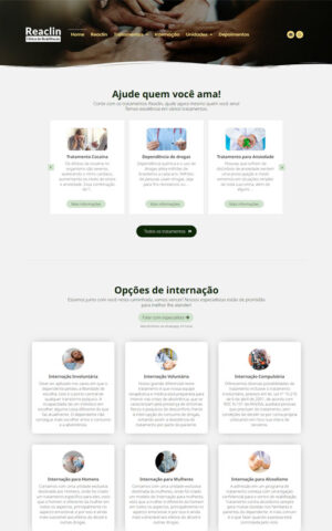 Modelo de Site para clínicas de reabilitação em dependências química ou alcoólica