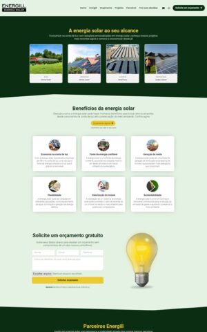 Modelo de Site para empresa de energia solar fotovoltaica