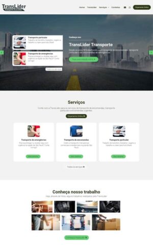 Modelo de site para profissional do transporte particular, transfers, translado e de encomendas